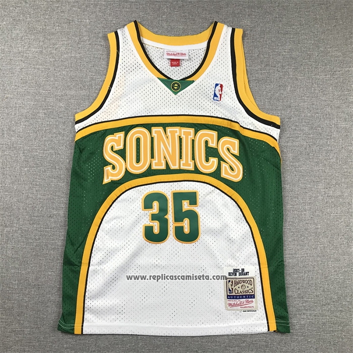 Camiseta Nino Seattle SuperSonics Kevin Durant #35 Mitchell & Ness 2006-07 Blanco